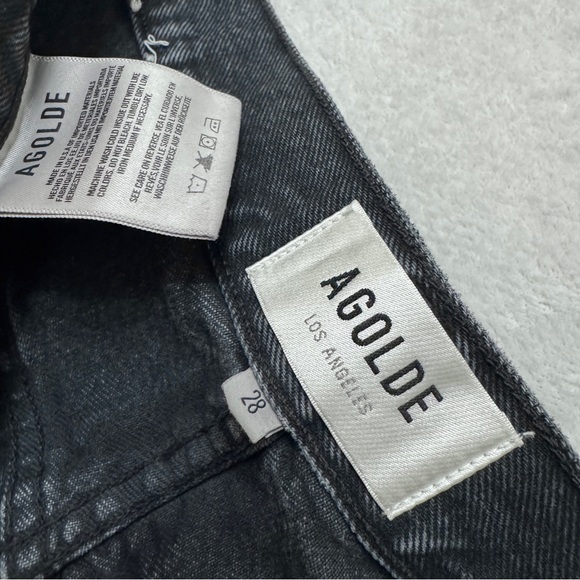 Agolde sz 28 Balloon Wide High Waist Taper Jeans in Black Tea - Picture 5 of 10